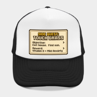 Touch Grass Side Quest Meme Hat