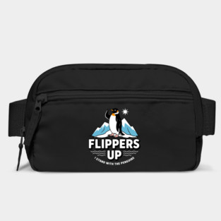 Hilarious Penguin Design, Flippers Up Stand With Penguins, Funny Animal Humor, Cute Penguin Stand Up for Penguins, Support Wildlife Bag