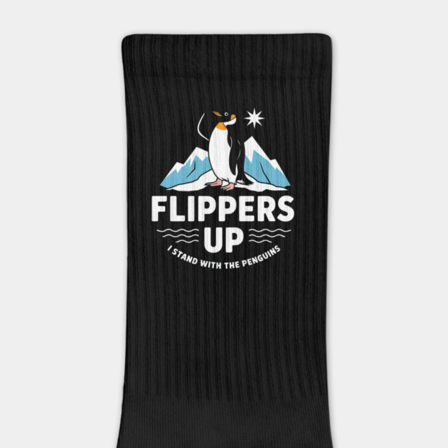 Hilarious Penguin Design, Flippers Up Stand With Penguins, Funny Animal Humor, Cute Penguin Stand Up for Penguins, Support Wildlife by ArtistTee ⭐⭐⭐⭐⭐