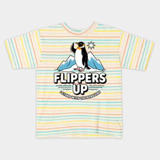 Flippers-Up-I-Stand-With-The-Penguins Kids T-Shirt
