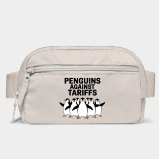 Funny Penguins Against Tariffs, Sarcastic Meme Design, Penguin Humor, Political Statement Apparel, Cute Penguin Protest Graphic Bag