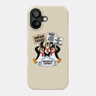 Penguins-Protest-Against-Tariffs-Funny-Penguin-Tariff Phone Case