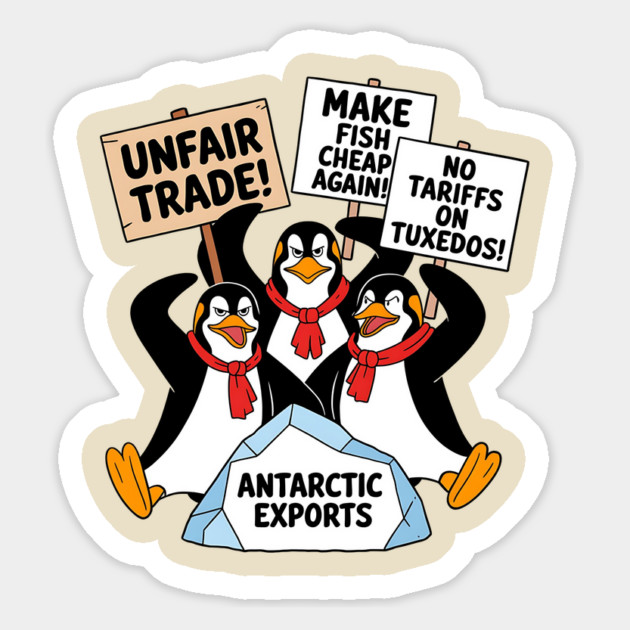 Penguins-Protest-Against-Tariffs-Funny-Penguin-Tariff Magnet by ArtistTee ⭐⭐⭐⭐⭐