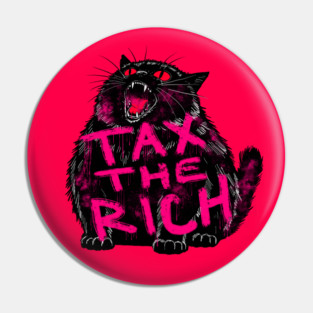 Tax The Rich Chonky Cat Pin