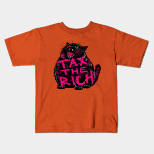 Tax The Rich Chonky Cat Kids T-Shirt