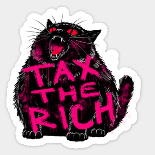 Tax The Rich Chonky Cat Sticker