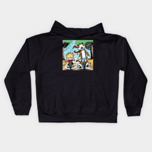 the calvin and hobbes 10 Kids Hoodie