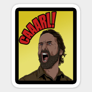 Rick Grimes Shouting Carl (in color) Sticker