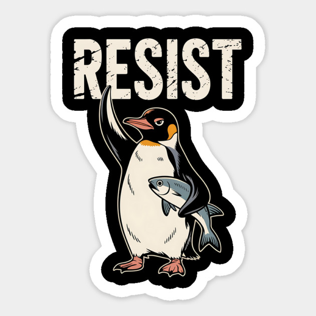 Resist Penguin Protest Graphic, Vintage Activism Design, Political Penguin Art, Animal Rights Protest Art Magnet by ArtistTee ⭐⭐⭐⭐⭐