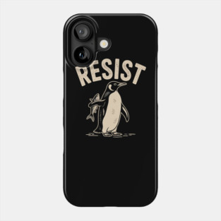 resist-penguin-protest Phone Case