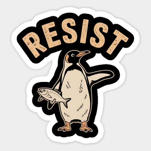 Resist Penguin Activism Graphic Protest Penguin Art Magnet by ArtistTee ⭐⭐⭐⭐⭐