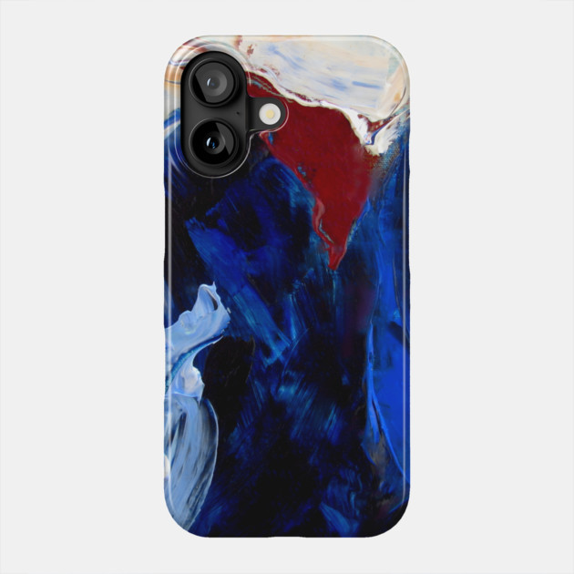 Deep Currents – Bold Abstract Expression in Blue and Crimson Phone Case by DonWillisJrArt