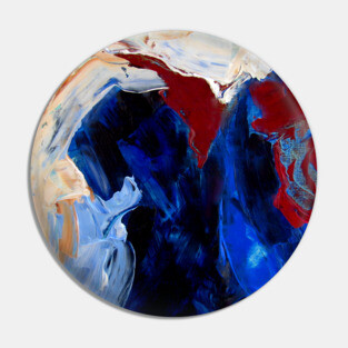 Deep Currents – Bold Abstract Expression in Blue and Crimson Pin