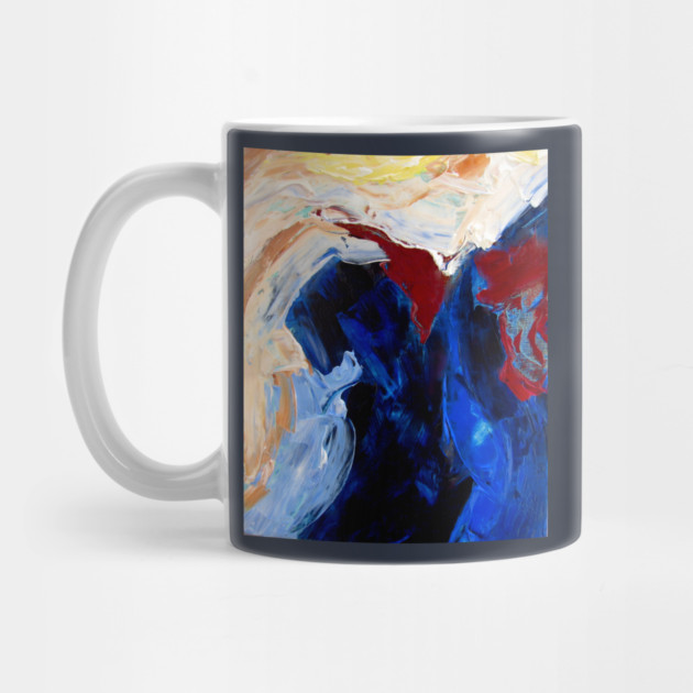 Deep Currents – Bold Abstract Expression in Blue and Crimson by DonWillisJrArt