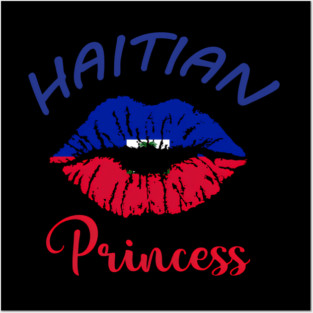 Haitian Princess Haiti Lips Mouth Haitian Pride Kissing Posters and Art