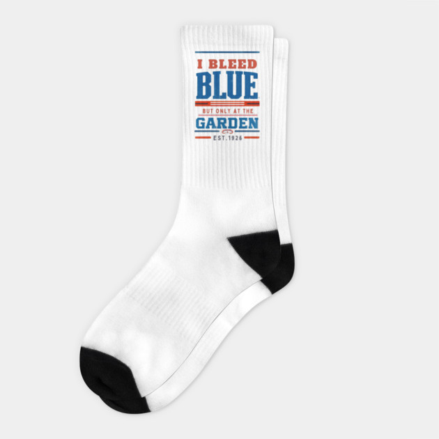 I Bleed Blue But Only at the Garden – Vintage Hockey Fan Shirt Socks by Ben's Store 1