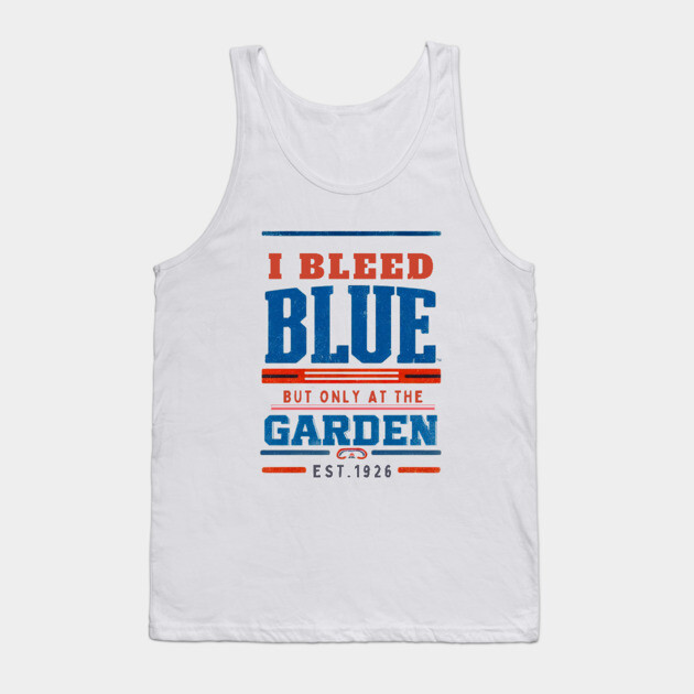 I Bleed Blue But Only at the Garden – Vintage Hockey Fan Shirt Tank Top by Ben's Store 1
