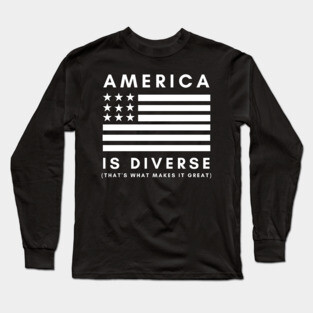 American is Diverse - White Long Sleeve T-Shirt