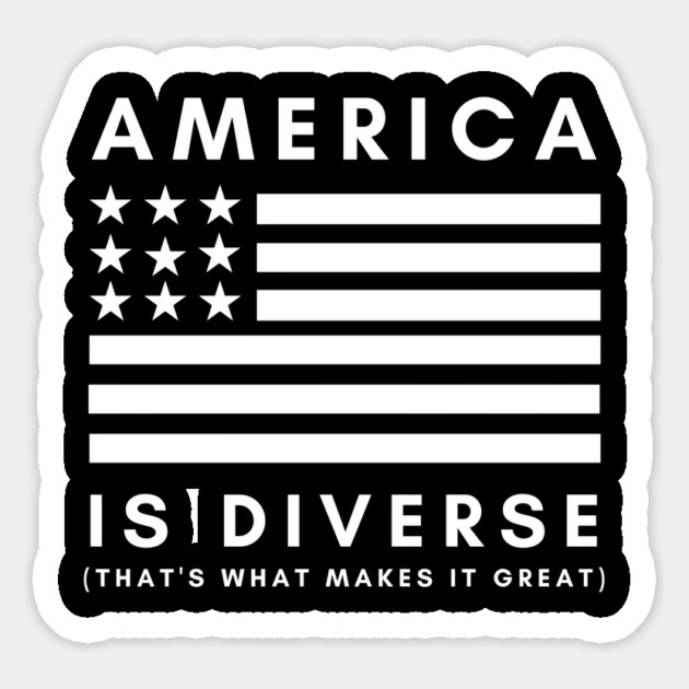 American is Diverse - White Magnet by UrbanLifeApparel