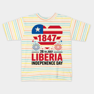 Happy Liberia Independence Day Liberia Liberian Flag Kids T-Shirt
