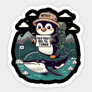 Resist-Penguin Sticker
