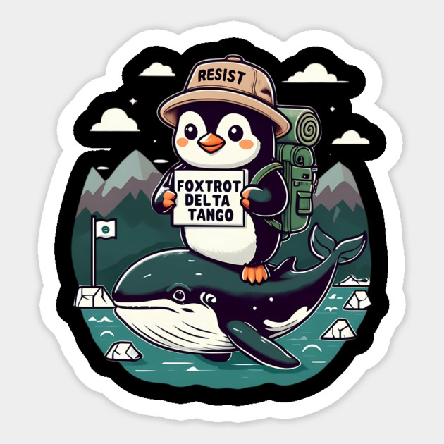 Resist-Penguin Magnet by Creatifly Graphic Tees