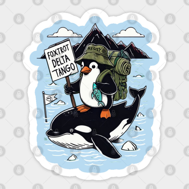 Resist-Penguin Sticker by Creatifly Graphic Tees