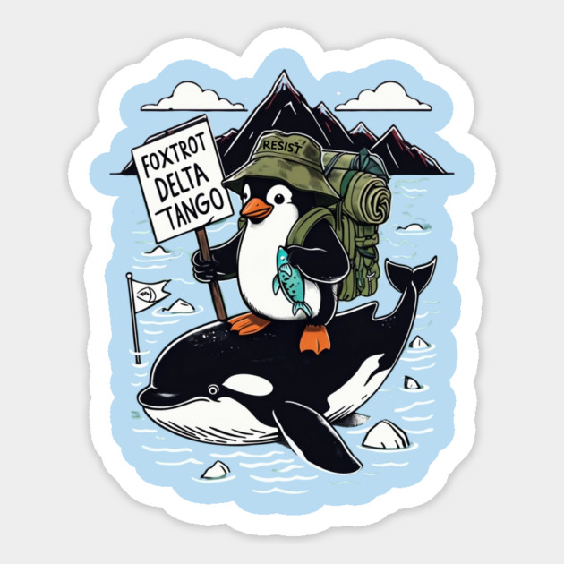 Resist-Penguin Magnet by Creatifly Graphic Tees