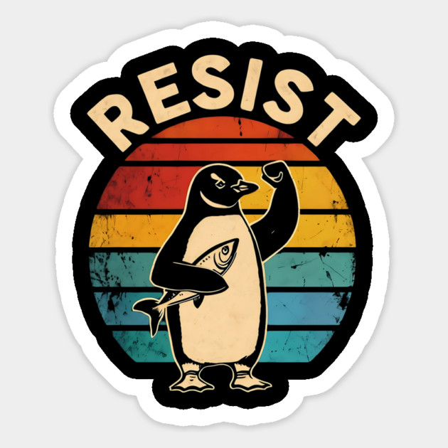 Resist-Penguin Magnet by Creatifly Graphic Tees