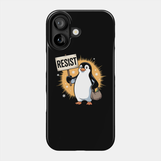 Resist-Penguin Phone Case by Creatifly Graphic Tees