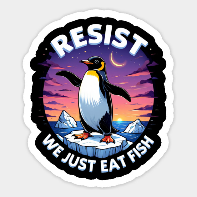 Resist-Penguin Magnet by Creatifly Graphic Tees