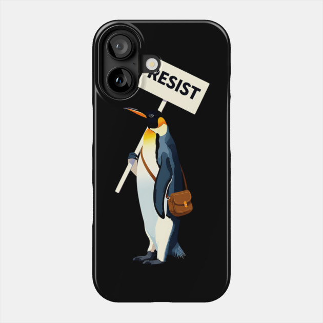 Resist-Penguin Phone Case by Creatifly Graphic Tees