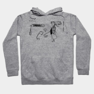 Ergo Proxy - Pino Melodica Sketch (blackprint) Hoodie