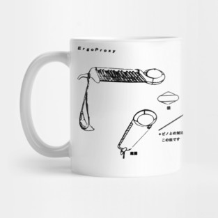 Ergo Proxy - Pino Melodica Sketch (blackprint) Mug