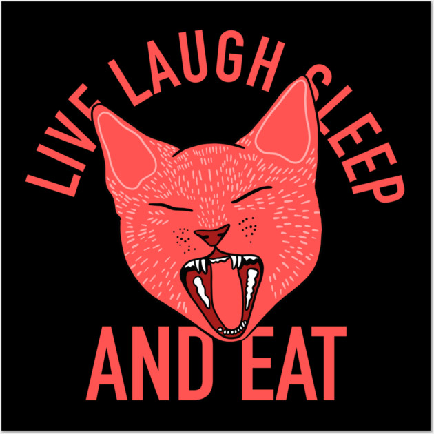 Cute Cat Yawning Live Laugh Sleep Aesthetic Tumblr Meow Kitty