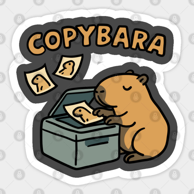 Copybara Capybara Funny Animal Pun Meme Sticker by belownormal