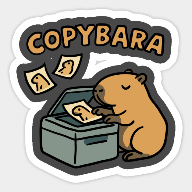 Copybara Capybara Funny Animal Pun Meme Magnet by belownormal
