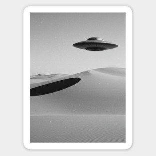 UFO in Desert Sticker