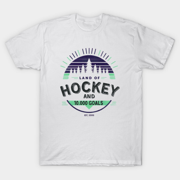 Land of Hockey and 10,000 Goals-Minnesota Inspired Vintage Fan Design T-Shirt by Ben's Store 1