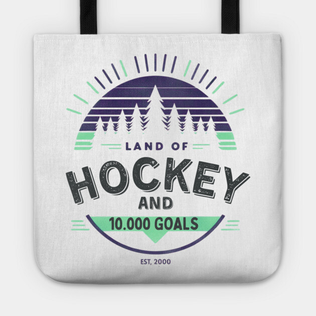 Land of Hockey and 10,000 Goals-Minnesota Inspired Vintage Fan Design Tote by Ben's Store 1