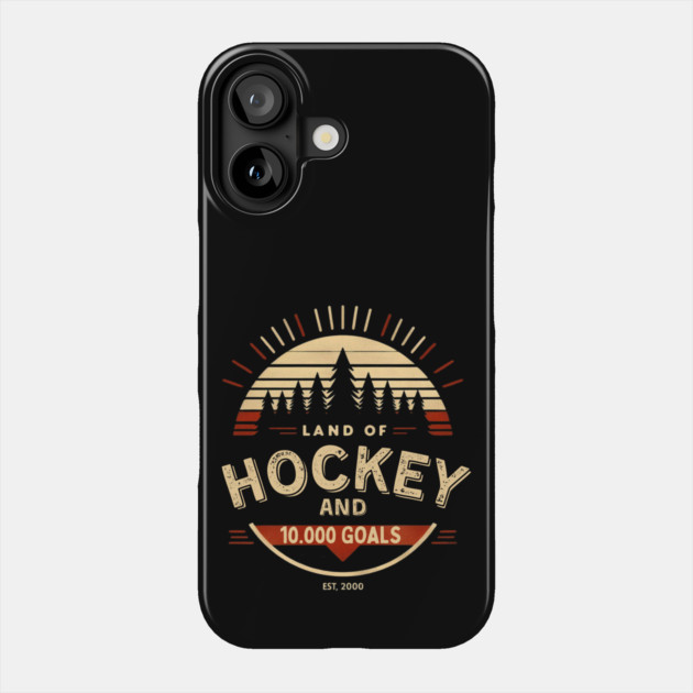 Land of Hockey and 10,000 Goals-Minnesota Inspired Vintage Fan Design Phone Case by Ben's Store 1