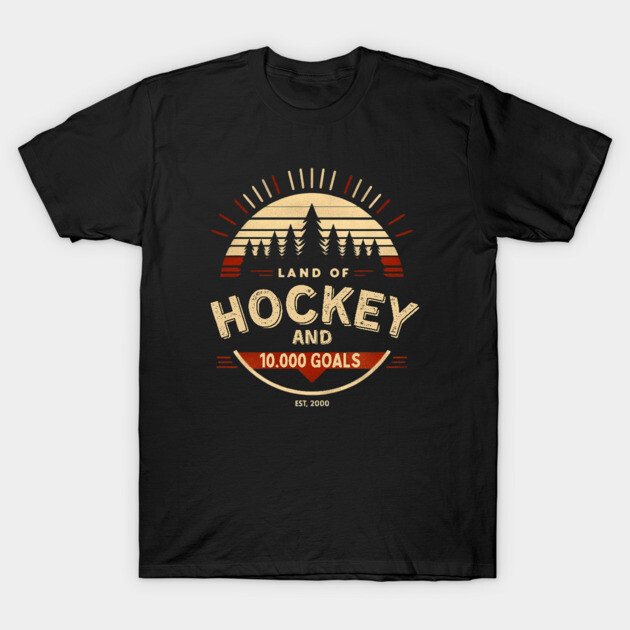 Land of Hockey and 10,000 Goals-Minnesota Inspired Vintage Fan Design T-Shirt by Ben's Store 1