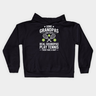 Real Grandpas Play Tennis Kids Hoodie
