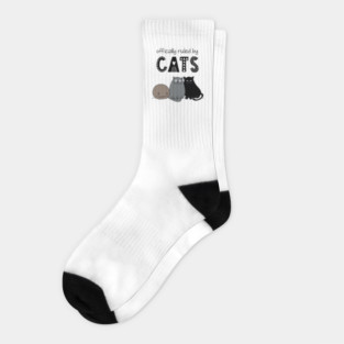 'Officially ruled by Cats' Cute Hand Drawn Style Socks