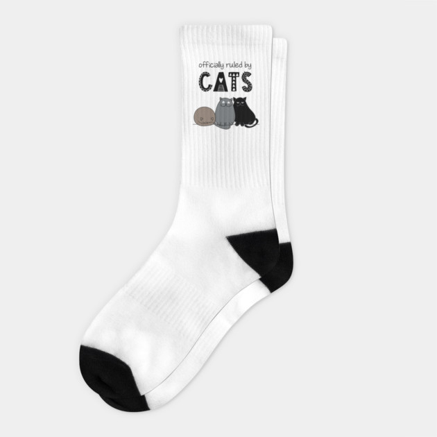 'Officially ruled by Cats' Cute Hand Drawn Style Socks by Butter Creative
