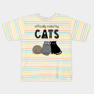 'Officially ruled by Cats' Cute Hand Drawn Style Kids T-Shirt