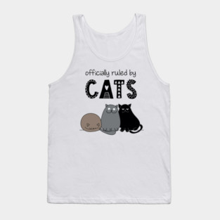 'Officially ruled by Cats' Cute Hand Drawn Style Tank Top
