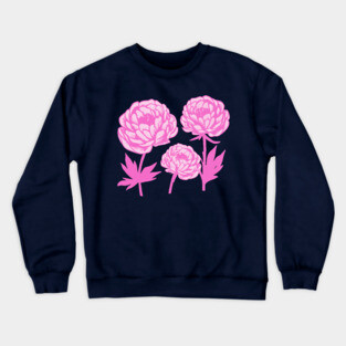 Pink Peony Floral Bloom Art Crewneck Sweatshirt