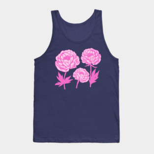 Pink Peony Floral Bloom Art Tank Top