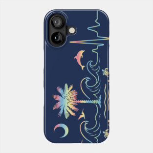 EKG Heartbeat Pulse South Carolina Beach Vacation State Flag Phone Case